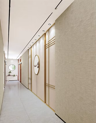New Chinese Aisle Hotel Entrance Aisle 3d model