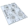 Bosch Stainless Steel Gas Stove With 5 Burners And Control Knobs For Modern Kitchen Cooking