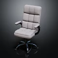 Modern Gray Padded Office Chair with Armrests and Swivel Wheel Base
