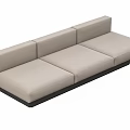 Modern Beige Sectional Sofa With Multi Seat Upholstered Design And Black Base 3d model