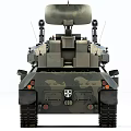 Military Tank with Dual Cannons Top Mounted Equipment Camouflage Finish and Track System