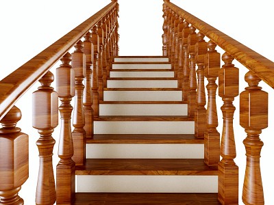 Modern Stairs Wood Grain Stairs model