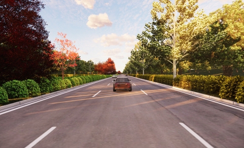 Modern Road Landscape Road 3d model