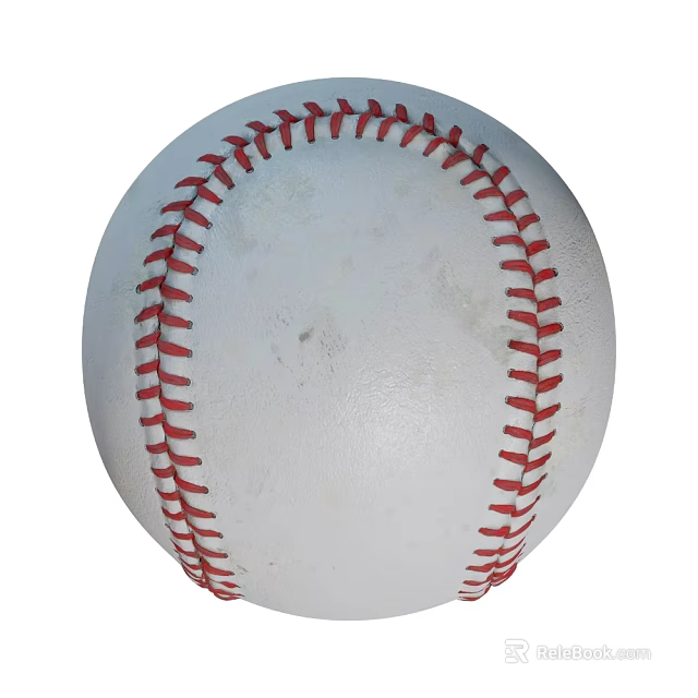 High Quality Baseball Sports Equipment With White Leather And Red Stitching 3d model 