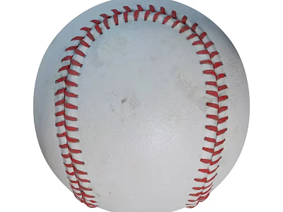 High Quality Baseball Sports Equipment With White Leather And Red Stitching 3d model