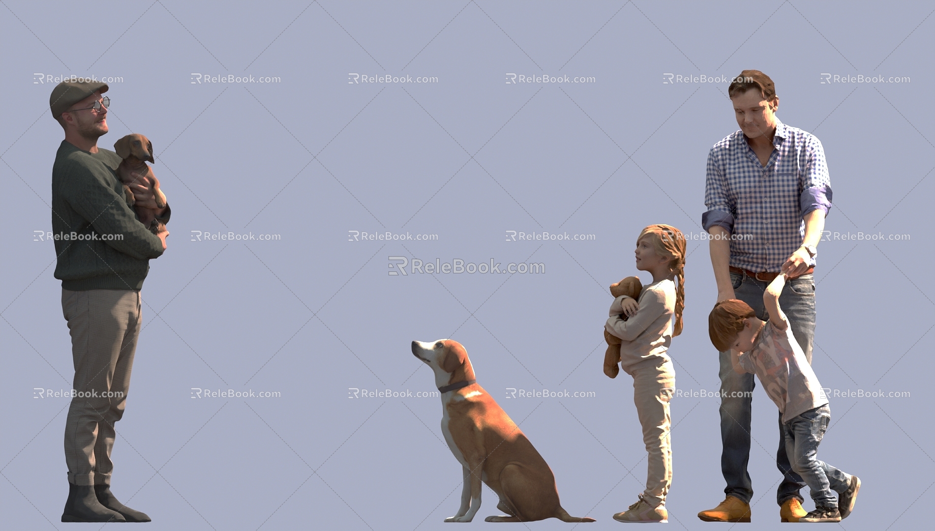 3D with a dog. 3d model