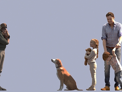 3D with a dog. 3d model