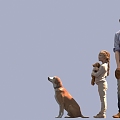 3D with a dog. 3d model