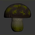 Vibrant Purple Mushroom With Yellow Intricate Patterns On Cap And Stem