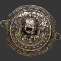 Traditional Brass Decorative Ornament Set With Mythical Beast Figurine And Intricate Carvings