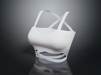 Comfortable White Women's Lingerie With Cross Strap Design And Modern Fit 3d model