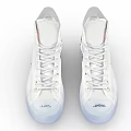 Converse All Star White High Top Canvas Shoes with Cancelled Lettering and Transparent Sole