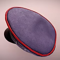 Navy Blue Hat With Red Trim Black Ribbon And Structured Brim Design