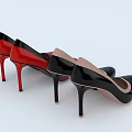 Stylish Black And Red Patent Leather Stiletto High Heel Shoes For Women
