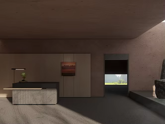 Modern Front Desk Hotel Reception 3d model