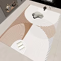 Carpet Geometric Carpet Warm Color Carpet Square Carpet Light Luxury Carpet 3d model
