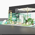 Traditional Chinese Style Photo Check In Spot With Green Scroll Backdrop Lanterns And Umbrella