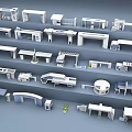 Various Modern Entrance Gate Designs With Different Styles And Architectural Structures 3d model