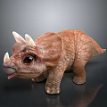 Cute Triceratops Toy With Big Eyes Playful Pose And Detailed Skin Texture Features