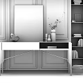 Decorative cabinet end view cabinet 3d model