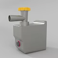 Industrial Gray Device Featuring Yellow Cap Silver Pipe And Red Knob 3d model