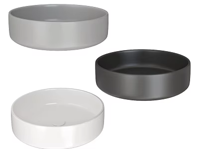 Round Countertop Washbasins in White Grey and Black Modern Design Options 3d model
