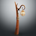 Bird Shaped Wooden Decorative Lantern Lamp With Curved Design And Woven Shade