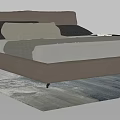 Modern Double Bed Interior With Nightstand Rug Pillows And Bedspread