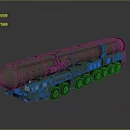 Green Military Missile Transport Vehicle With Heavy Duty Wheels And Launcher