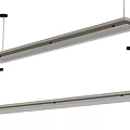 Modern Long Rectangular Pendant Lights With Wooden Frame And Illuminated Strip Hanging 3d model