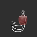 Red Industrial Gas Cylinder With White Hose And Valve Connection