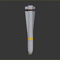 Aerodynamic Military Missile With White Body Fins Yellow Band And Brown Top