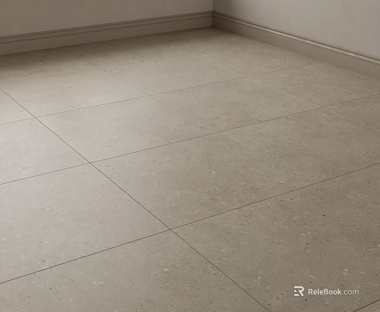 Light Beige Speckled Floor Tiles in Tiled Indoor Surface with Smooth Finish 3d model 