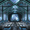 Futuristic Style KTV Room With Neon Lighting And Comfortable Sofas 3d model