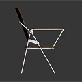 Modern Orange Leather Dining Chair With Metal Frame And Comfortable Armrest