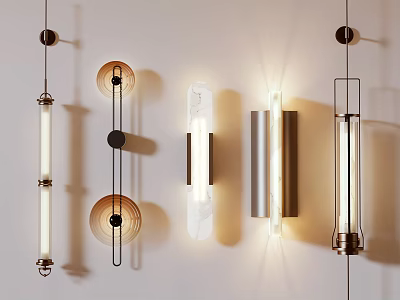 Modern Wall Lamps With Various Designs Metal Glass Lighting Fixtures 3d model