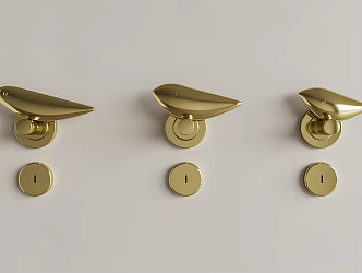 French handle door handle bird lock door handle door lock 3d model