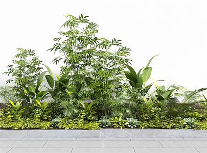 Modern Plant Pile Flower Box Green Plant Combination Landscape Plant Sketches Plant Potted Plants Flowers and Plants Willing Sketches Villa Courtyard Green Plants 3d model