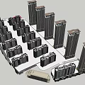 Residential Complex Architectural Design Featuring High Rise And Low Rise Buildings Layout