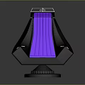 Futuristic Black Chair With Purple Glowing Accents And Geometric Design