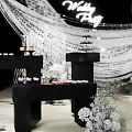 771 YY line curtain sequins wedding display area layout wedding 3d model