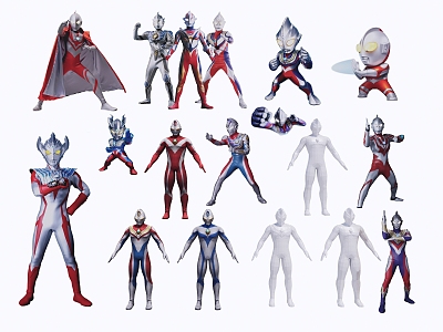 3D Ultraman 2D Ultraman Collection 3d model