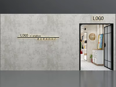 Xinguhao Clothing Store With Gray Wall Glass Door And Interior Clothing 3d model
