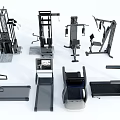 Modern Sports Equipment Collection Featuring Strength Training Machines And Cardio Gear For Home Gym