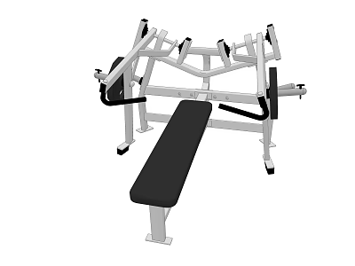 Adjustable Home Gym Fitness Equipment with Weight Bench and Sturdy Rack 3d model