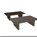 Wooden Coffee Table With Striped Top And Minimalist Design For Living Room