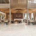Luxury New Chinese Style Sales Office With Marble Decor And Real Estate Sand Table