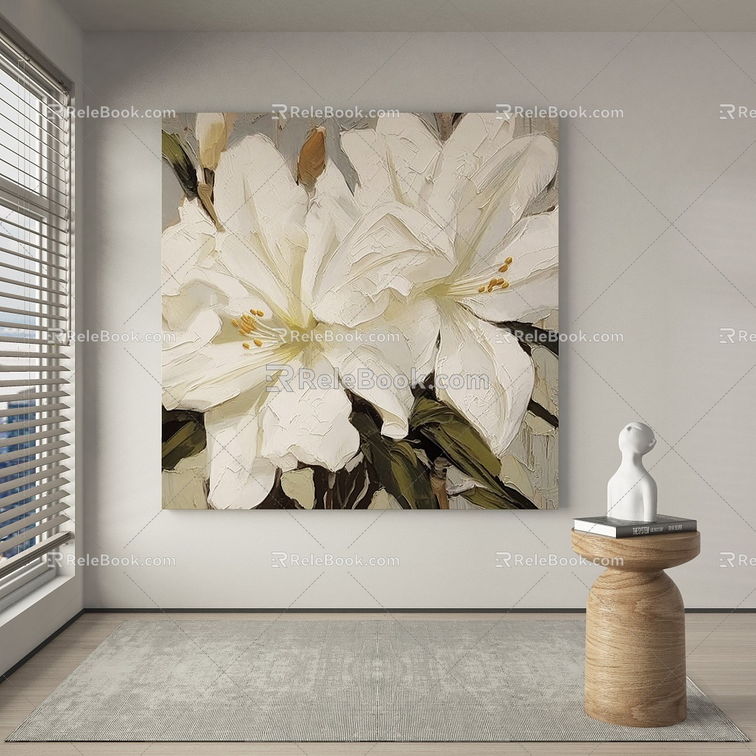 Modern plant painting decorative painting 3d model