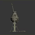 Silver Decorative Household Candle Holder with Intricate Patterns and Tripod Base