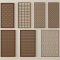 Lattice Windows Showcasing Various Decorative Brown and Beige Patterns for Interior Design 3d model